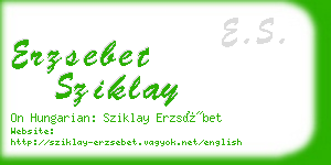 erzsebet sziklay business card